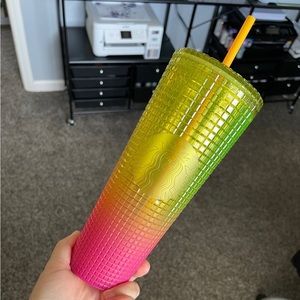 Ombré yellow pink Starbucks cup